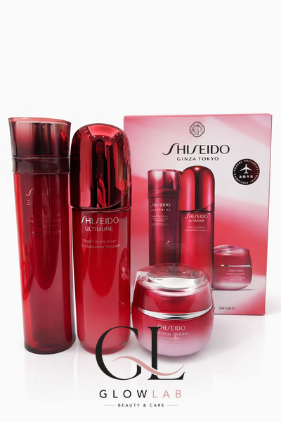 Shiseido (Шисейдо) Ultimune &mdash; подарочный набор косметики для лица 3 шага: Eudermine 145 мл + Ultimune 100 мл + Essential Energy 50 мл. shn34738-03 фото